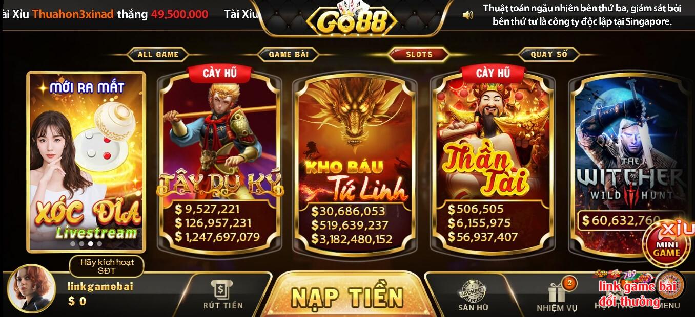 Slot game Go88 đảm bảo được sự thư giãn nhất cho người tham gia